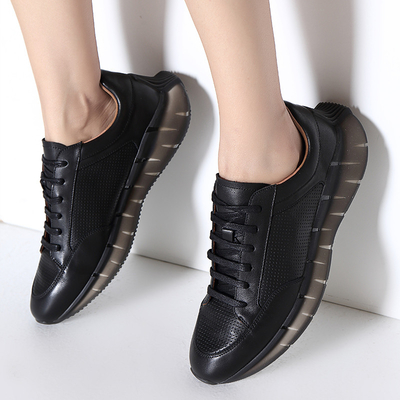 Zapatos tenis respirables ligeras para mujer del negro de zapatos de los deportes atléticos de la moda/blancas