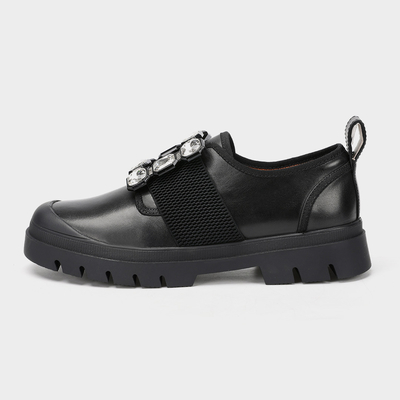 Plano negro para mujer Nuevos estilos Office Lady Shoe, Zapato plano casual Mary Jane