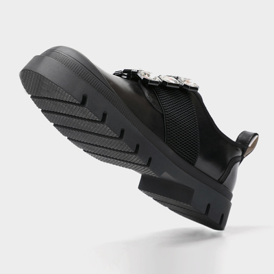 Plano negro para mujer Nuevos estilos Office Lady Shoe, Zapato plano casual Mary Jane