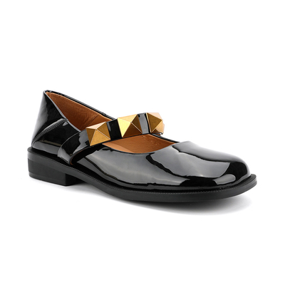 No resbale los zapatos de cuero planos de las mujeres, zapatos hermosos de Mary Jane de las mujeres de las señoras