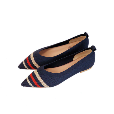 3d hizo punto el estilo moderno plano para mujer de los zapatos de cuero del empeine de moda