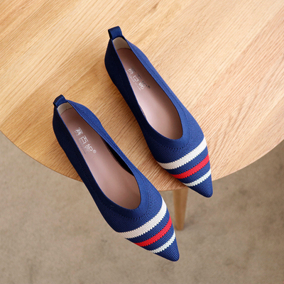 3d hizo punto el estilo moderno plano para mujer de los zapatos de cuero del empeine de moda