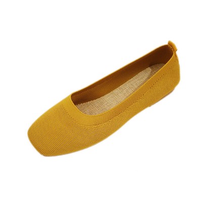 Hecho punto redondo señora Flats Shoes de los holgazanes de todas las mujeres del partido de la cabeza de fondo plano el diario