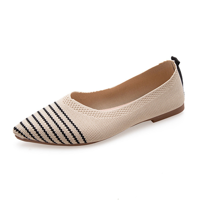 Hecho punto acentuado de fondo plano el diario zapatos de señora Shoes Women Flats de los holgazanes de todas las mujeres del partido