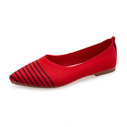 Hecho punto acentuado de fondo plano el diario zapatos de señora Shoes Women Flats de los holgazanes de todas las mujeres del partido