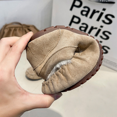 Zapatos calientes del paso de Toe Velvet Cotton Plush One de la ronda del tacón bajo para el viajero