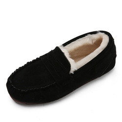 Zapatos calientes del paso de Toe Velvet Cotton Plush One de la ronda del tacón bajo para el viajero