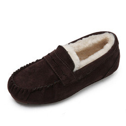 Zapatos calientes del paso de Toe Velvet Cotton Plush One de la ronda del tacón bajo para el viajero