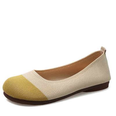 La boca baja hecha punto Soled suave calza estilo de hadas de la primavera del pedal plano femenino del verano