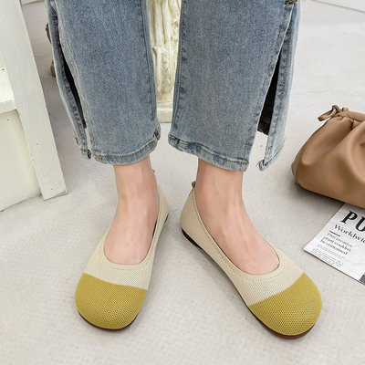 La boca baja hecha punto Soled suave calza estilo de hadas de la primavera del pedal plano femenino del verano