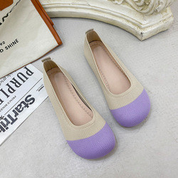 La boca baja hecha punto Soled suave calza estilo de hadas de la primavera del pedal plano femenino del verano