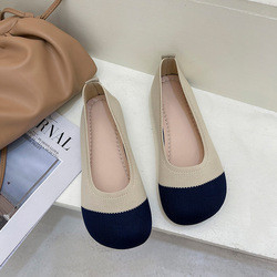 La boca baja hecha punto Soled suave calza estilo de hadas de la primavera del pedal plano femenino del verano