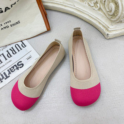 La boca baja hecha punto Soled suave calza estilo de hadas de la primavera del pedal plano femenino del verano