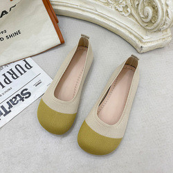 La boca baja hecha punto Soled suave calza estilo de hadas de la primavera del pedal plano femenino del verano