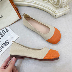 La boca baja hecha punto Soled suave calza estilo de hadas de la primavera del pedal plano femenino del verano