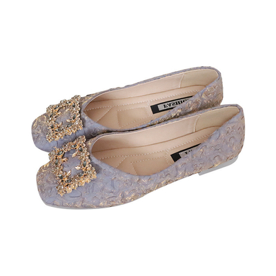 Zapatos suaves primavera y Autumn Flat Bottomed de la hebilla del cuadrado de Soled del estilo de hadas