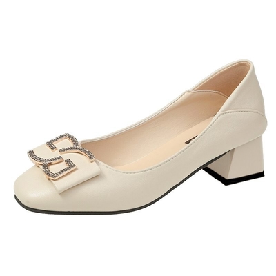 Zapatos de cuero del alto de los tacones de aguja tacón bajo cómodo suave del partido para las señoras