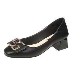Zapatos de cuero del alto de los tacones de aguja tacón bajo cómodo suave del partido para las señoras
