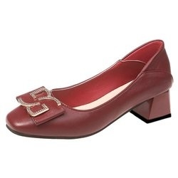 Zapatos de cuero del alto de los tacones de aguja tacón bajo cómodo suave del partido para las señoras