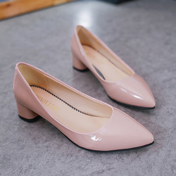 Oficina de negocios puntiaguda de las bombas del cuero superior de los tacones altos los 4cm de las señoras del solo zapato de la primavera