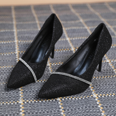 Negocio de lujo brillante Lager Size Ladies Summer Wedding del diamante artificial de los zapatos de los tacones altos