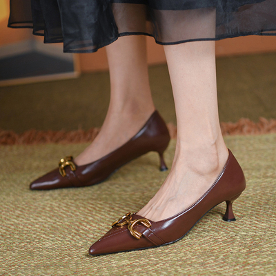 Boca baja acentuada de Toe Non Slip High Heels de la moda casual de las señoras de la oficina de negocios