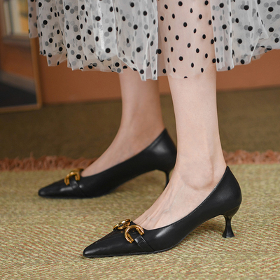 Boca baja acentuada de Toe Non Slip High Heels de la moda casual de las señoras de la oficina de negocios