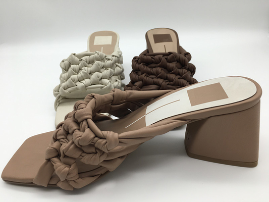 Sandalias casuales de las señoras Chunky Platform Sandals Brown Beige de la moda para mujer del ODM