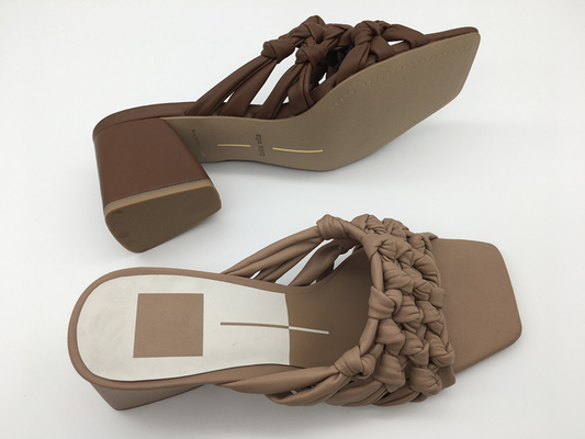 Sandalias casuales de las señoras Chunky Platform Sandals Brown Beige de la moda para mujer del ODM