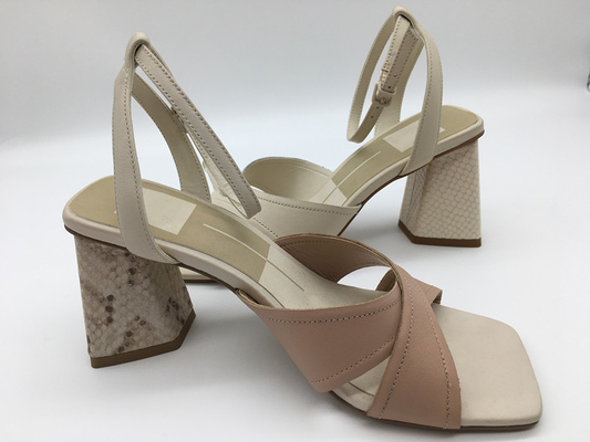 Rosa inclinado de las sandalias de Nappa de las mujeres suaves de la PU/beige de cuero/naranja