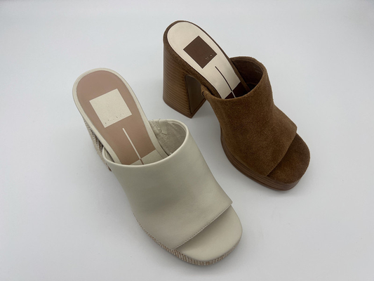 ODM de cuero para mujer cómodo Brown Toe Heel Sandals abierto de los zapatos de vestir