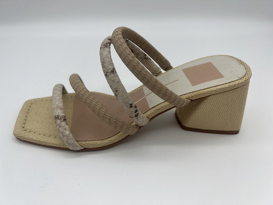 Lt de cuero suave Tan de las sandalias de las señoras de la impresión de Python/del pío lindo blanco Toe Sandals