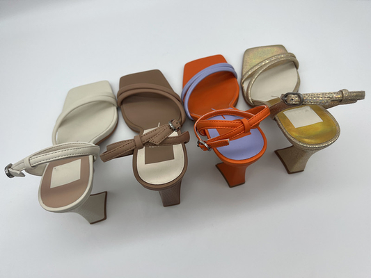 Zapatos púrpuras TPR de las señoras de la correa del tobillo de Brown 3 pulgadas - sandalias del tacón alto