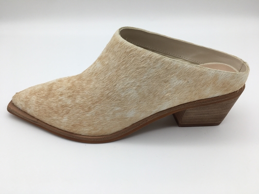 Los zapatos de vestir de cuero para mujer del OEM cerraron a Toe Pointed Toe Brown ROHS