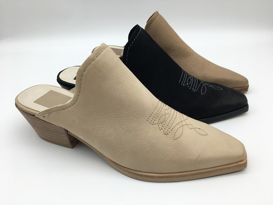 Suavemente dos Tone Leather Shoes Low Heel cerraron a Toe Dress Shoes Pointed Toe