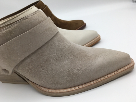 Beige de cuero para mujer de los zapatos de vestir de la plataforma casual dedo del pie cerrado del talón de 3 pulgadas