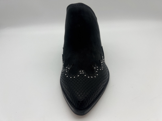 Zapatos de ante suaves de la vaca del negro cerrado brillante de Toe Platform Womens Dress Shoes