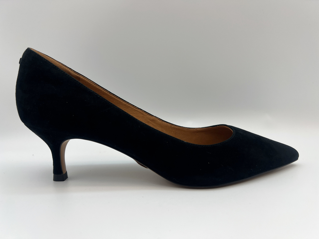 Ante suave del negro cerrado de Toe Low Heel Dress Shoes de las mujeres cómodas negras