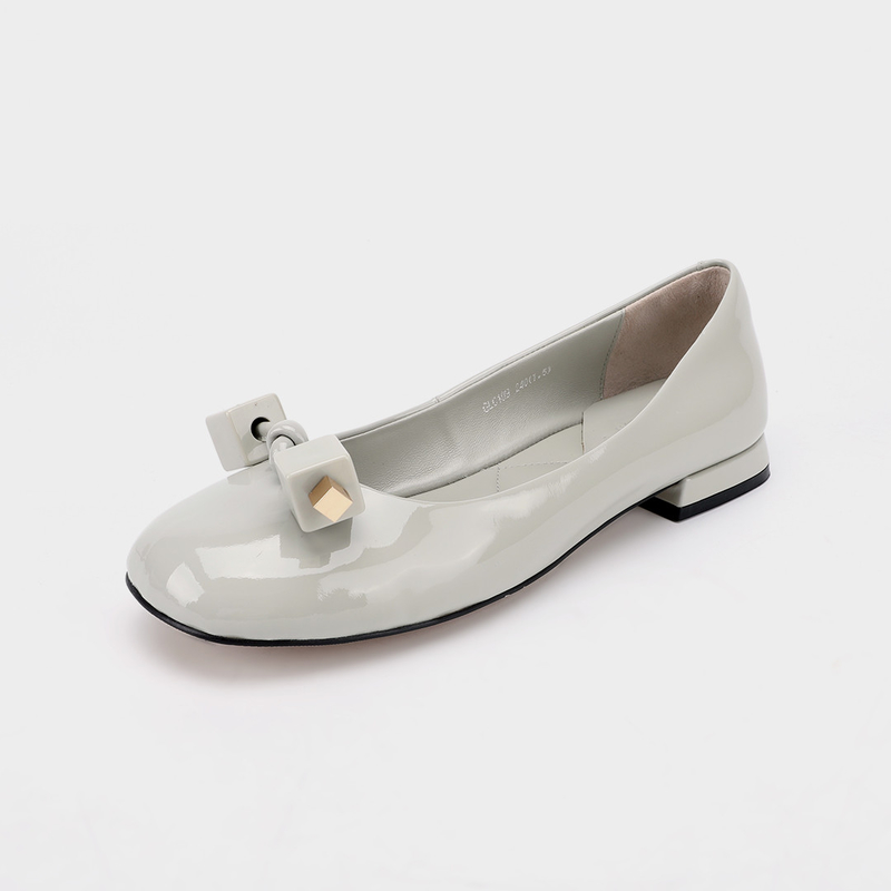 Zapatos planos casuales de las señoras cuadradas grises de la hebilla del arroz, zapatos planos cómodos de las mujeres